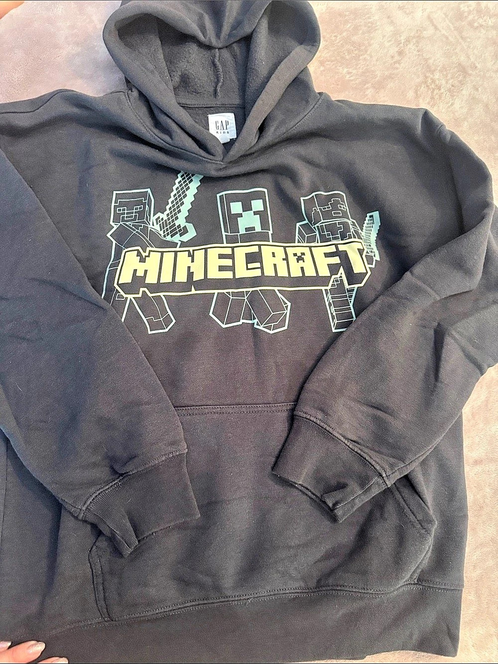Gap Minecraft Graphic Hoodie Black
